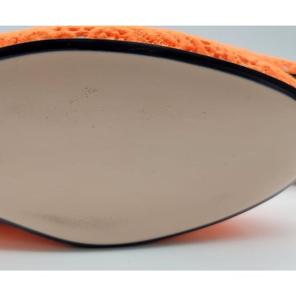 Gucci Princetown Orange Floral Lace Mules Size 38 - Picture 10 of 10